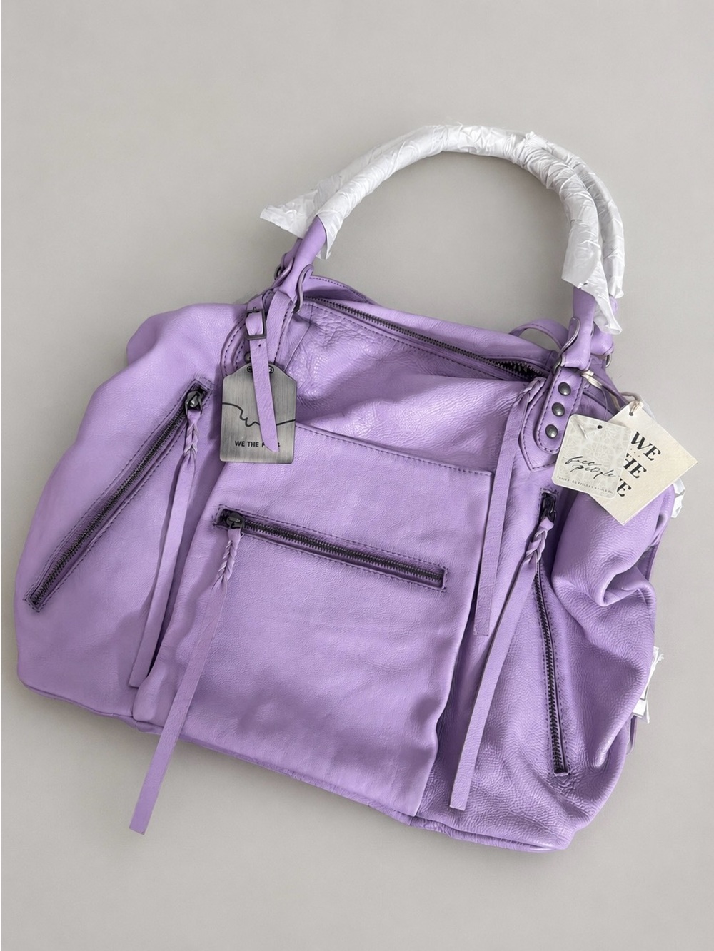 ICONIC! Sold Out! FREE PEOPLE WE THE FREE BIG EMERSON TOTE LILAC NEW - Picture 5 of 6